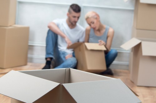 Students using storage units in Isleofdogs for boxes and luggage