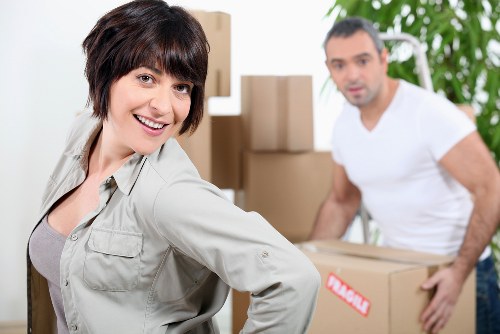 Packing items into a mobile self storage unit in Isle of Dogs