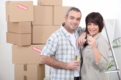 Packed boxes prepared for a local home move